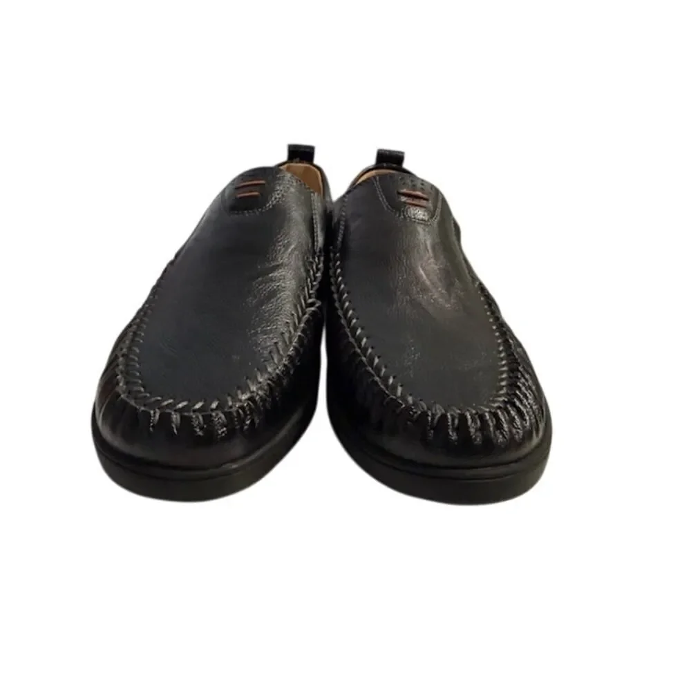 Clohoo Men's Leather Black Loafer Shoes A1858 Size 43 (9 m)